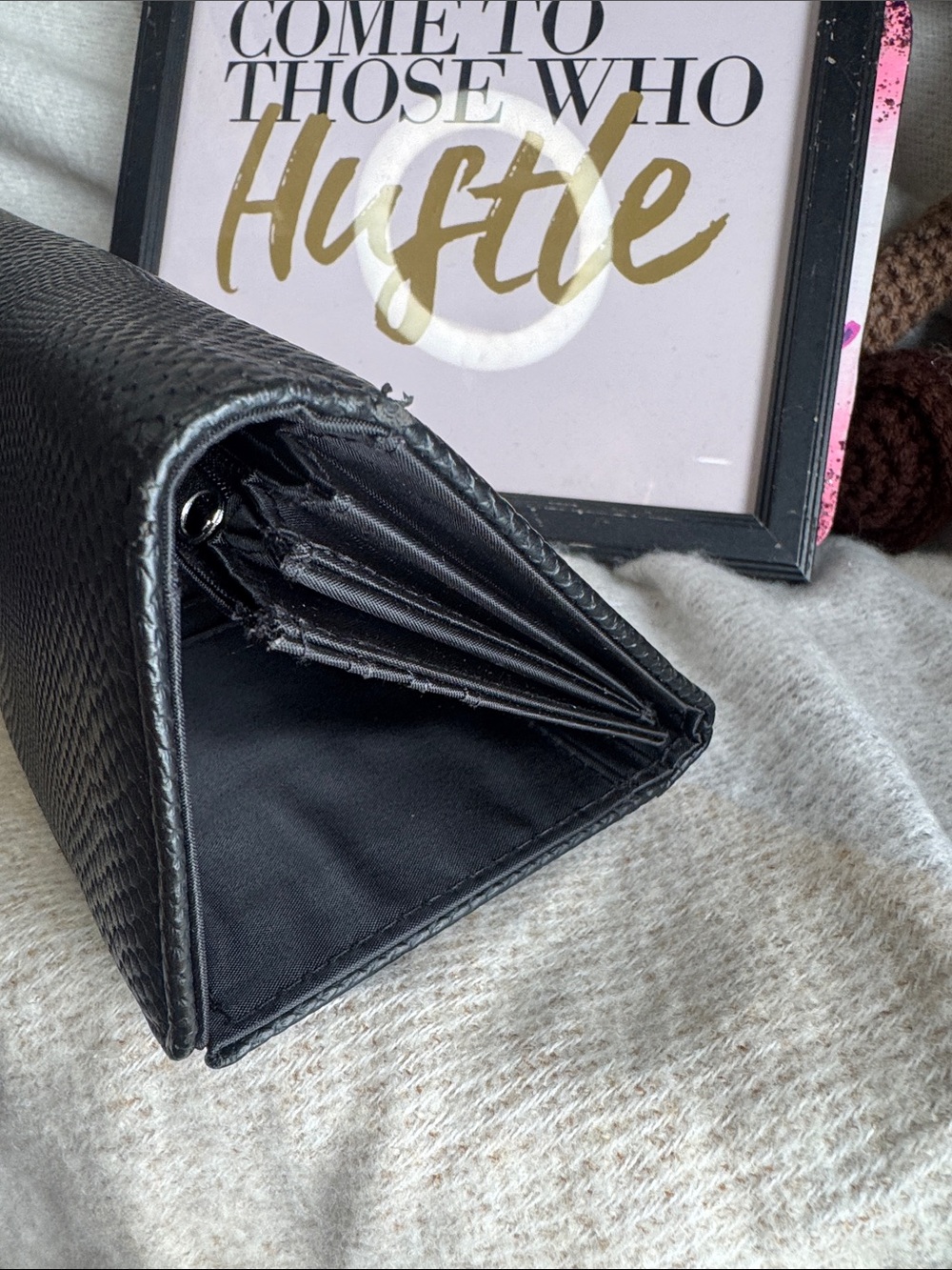 Dress Barn Black Textured Clutch Wallet - Picture 5 of 5